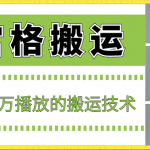 最新九宫格搬运，十秒一个作品，破了几十万播放的搬运技术