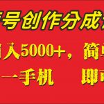 外面收1280元，视频号创作分成计划，单日入账5000+，一人一部手机即可操作