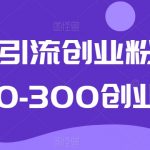 抖音引流创业粉单日100-300创业粉