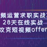 短视频运-营求职实战项目，28天在线实战，攻克短视频offer（46节课）