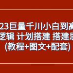 2023巨量千川小白到高手：推广逻辑 计划搭建 搭建思路等(教程+图文+配套)