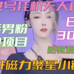 快手男粉落地项目，美女号挂机无人直播，强开磁力聚星小铃铛，日入3000+【附教程和美女素材】