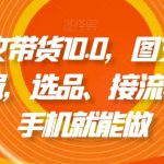 抖音图文带货10.0，图文拉流、图文剪辑，选品、接流等，一部手机就能做