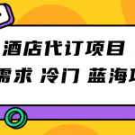 正规蓝海项目，高需求冷门酒店代订项目，简单无脑可长期稳定项目