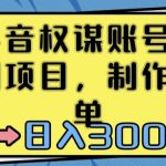 抖音权谋账号，长期项目，制作简单，日入300+