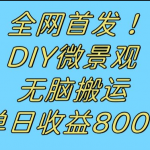 全网首发冷门赛道！DIY微景观，无脑搬运视频，日收益800+