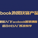 Facebook外贸获客产品出海，0基础入门Facebook营销课程，适合小白入门系统教学