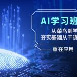 （8964期）AI学习班2.0：从菜鸟到学霸，夯实基础从干货到硬货，重在应用（17节课）