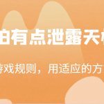 某公众号付费文章：研透游戏规则，用适应的方式赚钱，这几段话，恐怕有点泄露天机了！