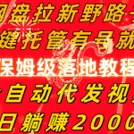 （8936期）网盘拉新野路子，一键托管有号就行，全自动代发视频，每日躺赚2000＋，…