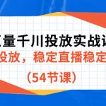 巨量千川投放实战课新版，学会投放，稳定直播稳定增产（54节课）