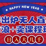 2024最新无人直播零撸音浪+卖课程玩法，日入大几千不是梦【揭秘】