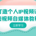 （8927期）打造个人IP视频课-短视频自媒体教程，个人IP如何定位，如何变现