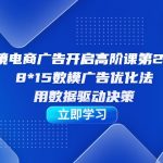 跨境电商-广告开启高阶课第24期，8*15数模广告优化法，用数据驱动决策