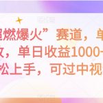 抖音“超燃爆火”赛道，单条作品千万播放，单日收益1000+，小白轻松上手，可过中视频【揭秘】