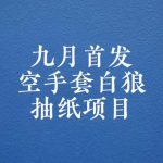 0成本，日入100-500空手套白狼抽纸项目，保姆级教学