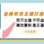 金牌带货主播打造实战课：百万主播 不可追，高效复制 是王道（10节课）