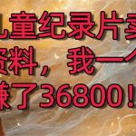 （8808期）靠儿童纪录片卖教辅资料，一个月赚了36800！暴力变现2.0版本，喂饭级教学