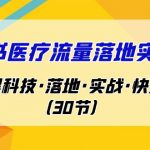 小红书·医疗流量落地实操课，干货·黑科技·落地·实战·快速上手（30节）