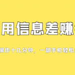 利用信息差赚钱，每天只需操作十几分钟，一部手机轻松月入过万