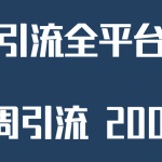 精准获客工具号，一周引流 2000+，公域引流全平台打法