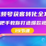 （8716期）视频号-获客转化全攻略，手把手教你打造爆款视频号（19节课）