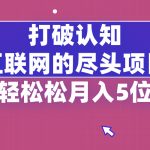 （8714期）打破认知，互联网的尽头项目，轻轻松松月入5位教