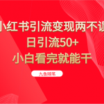 小红书引流变现两不误，日引流50+，小白看完就能干