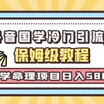 国学玄学神秘学最新命理冷门引流玩法，无脑操作，单日引流50+，轻松日入500+