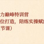 （8597期）表现力巅峰特训营，全方位打造，陪练实操赋能（21节课）