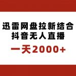 （8551期）一天2000+迅雷网盘拉新结合抖音无人直播，独创玩法保姆级教学