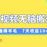 （8363期）12月最新无脑搬运薅羊毛，7天轻松收益1W，vivo短视频创作收益来袭