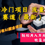 （8288期）AI掘金冷门项目 流量主冷门赛道（最新） 举一反三 玩法单日收益上 月入万元