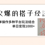 （8262期）火爆的搭子经济，简单操作多种平台玩法结合，单日变现1000+