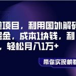 （8264期）信息差项目，利用国外解码平台掘金，成本1块钱，利润10+，轻松月入1万+