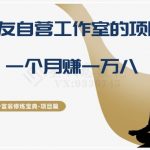 十万个富翁修炼宝典之16.朋友自营工作室的项目，一个月赚一万八