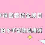 抖音小程序神图君撸金项目，用手机每天拍个手型挂载一下小程序就能赚钱