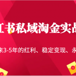 小红书私域淘金实战营，把握未来3-5年的红利、稳定变现、永不过时