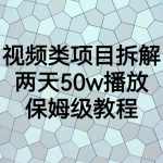 视频类项目拆解，两天50W播放，保姆级教程