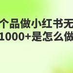 做小红书无货源，靠这个品日入1000是如何做到的？保姆级教学，超级蓝海赛道