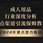 2024年重点潜力赛道，成人用品行业深度分析，重点渠道引流保姆教程【揭秘】