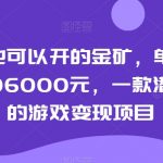 普通人也可以开的金矿，单号极限年收益96000元，一款潜力无穷的游戏变现项目【揭秘】