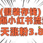 （8217期）假装存钱，引爆小红书流量， 26天涨粉3.8w，作品制作简单，多种变现方式