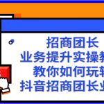 （8200期）招商团长-业务提升实操教程，教你如何玩转抖音招商团长业务（38节课）