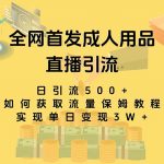 （8193期）最新全网独创首发，成人用品直播引流获客暴力玩法，单日变现3w保姆级教程