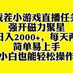 （8180期）找茬小游戏直播，强开磁力聚星，轻松日入2000+，小白也能轻松上手