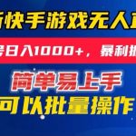 快手无人直播暴利掘金，24小时无人直播，单号日入1000+【揭秘】