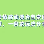 （8150期）视频号情感动漫治愈变现项目分享课，一条龙玩法分享给你（教程+素材）