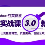 （8146期）dou+豆荚投放实战课3.0新版，让流量更精准，质量更高，告别无效流量