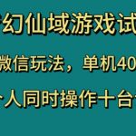 梦幻仙域游戏试玩，免微信玩法，单机40-70，一个人同时操作十台设备【揭秘】